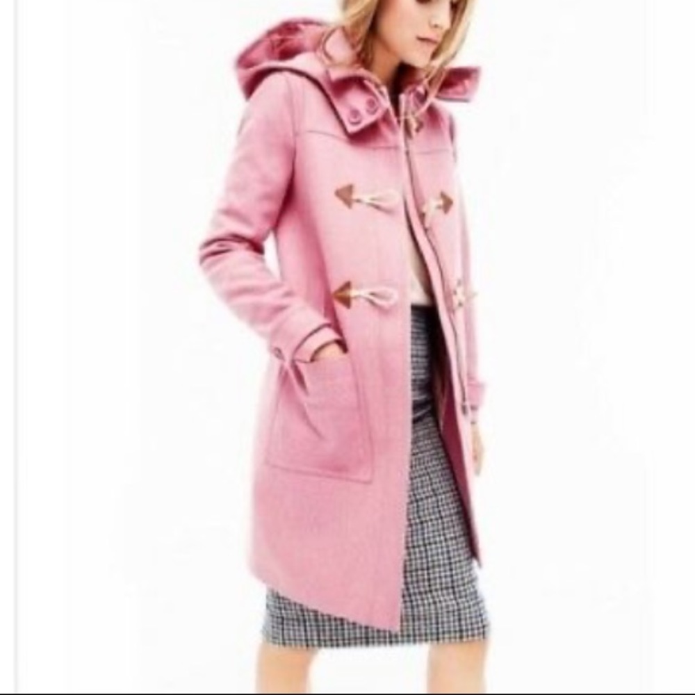 J. Crew Melton Wool Toggle Coat, pink, 0